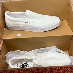white slip on vans
